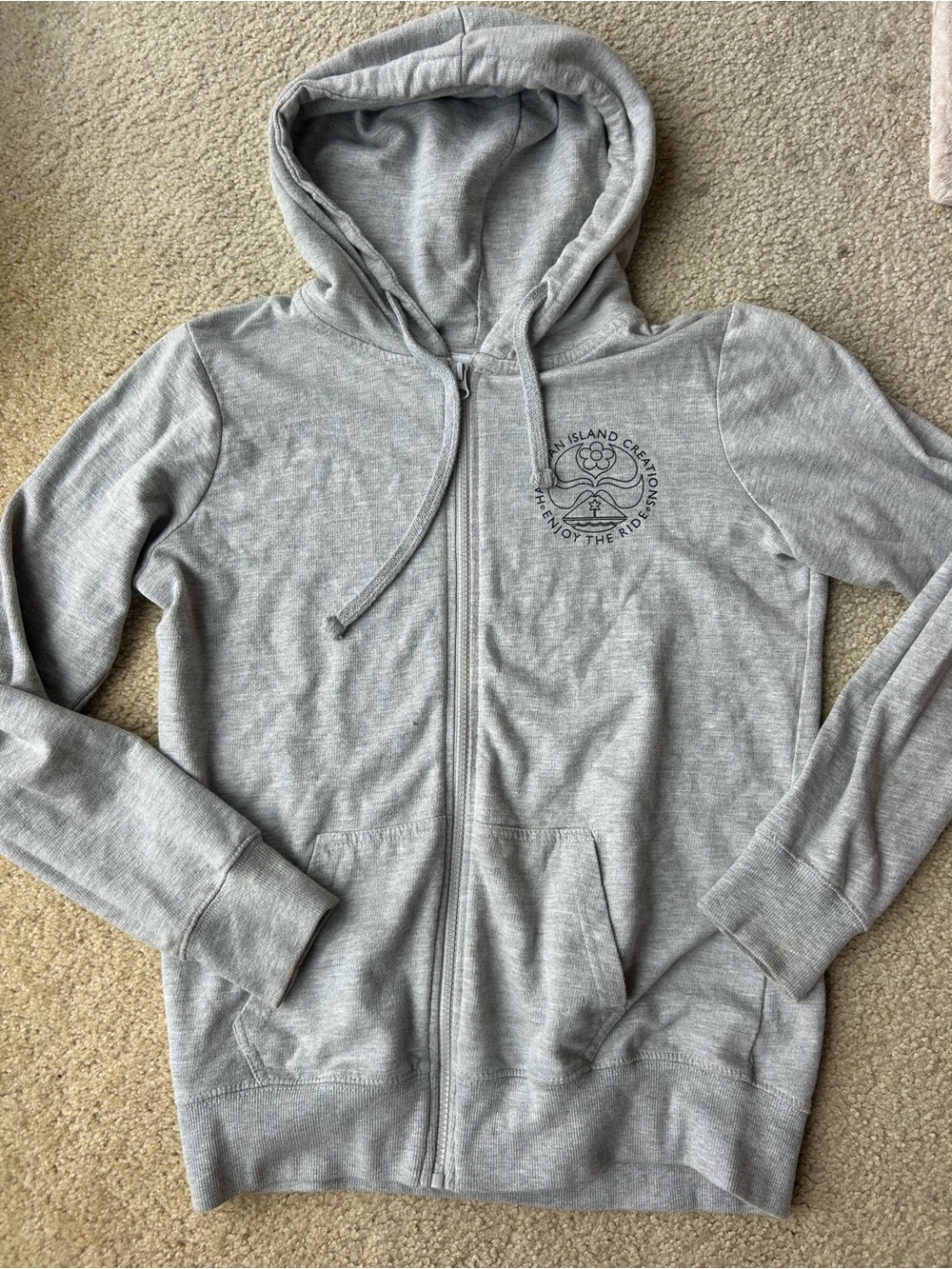 Hawaiian Island Creations Women’s Zip Up Logo Hoodie in Heather Grey